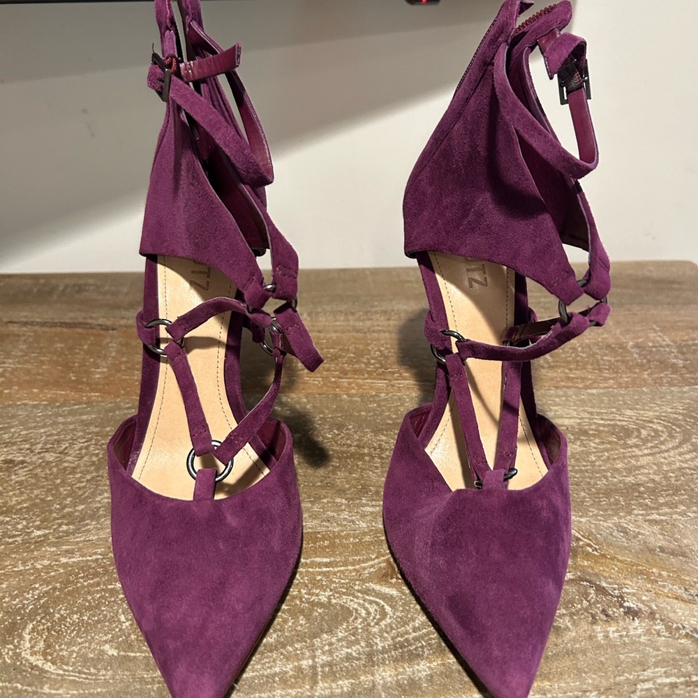 SCHUTZ Berry Suede Heels
